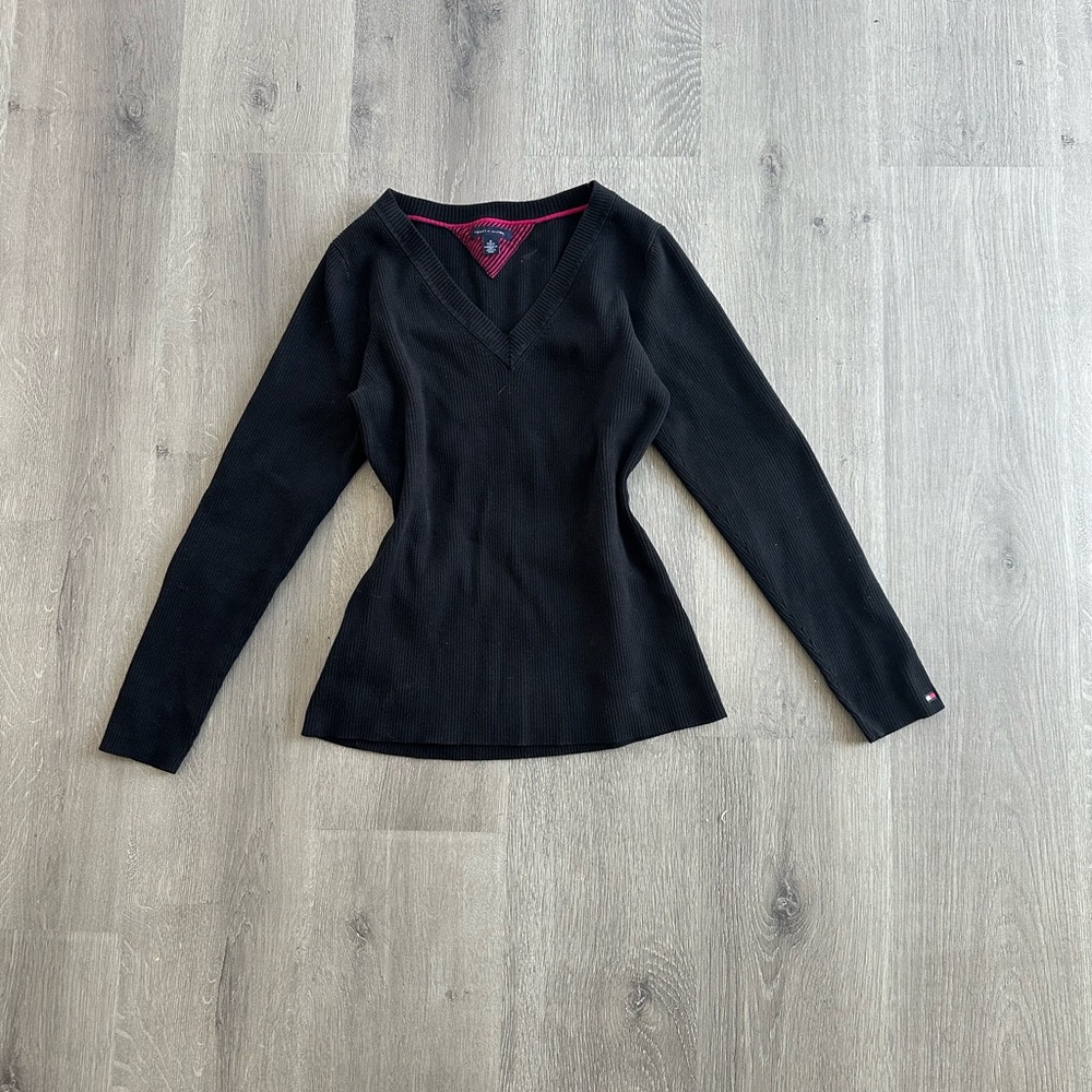 Tommy Hilfiger Charcoal V-Neck Sweater